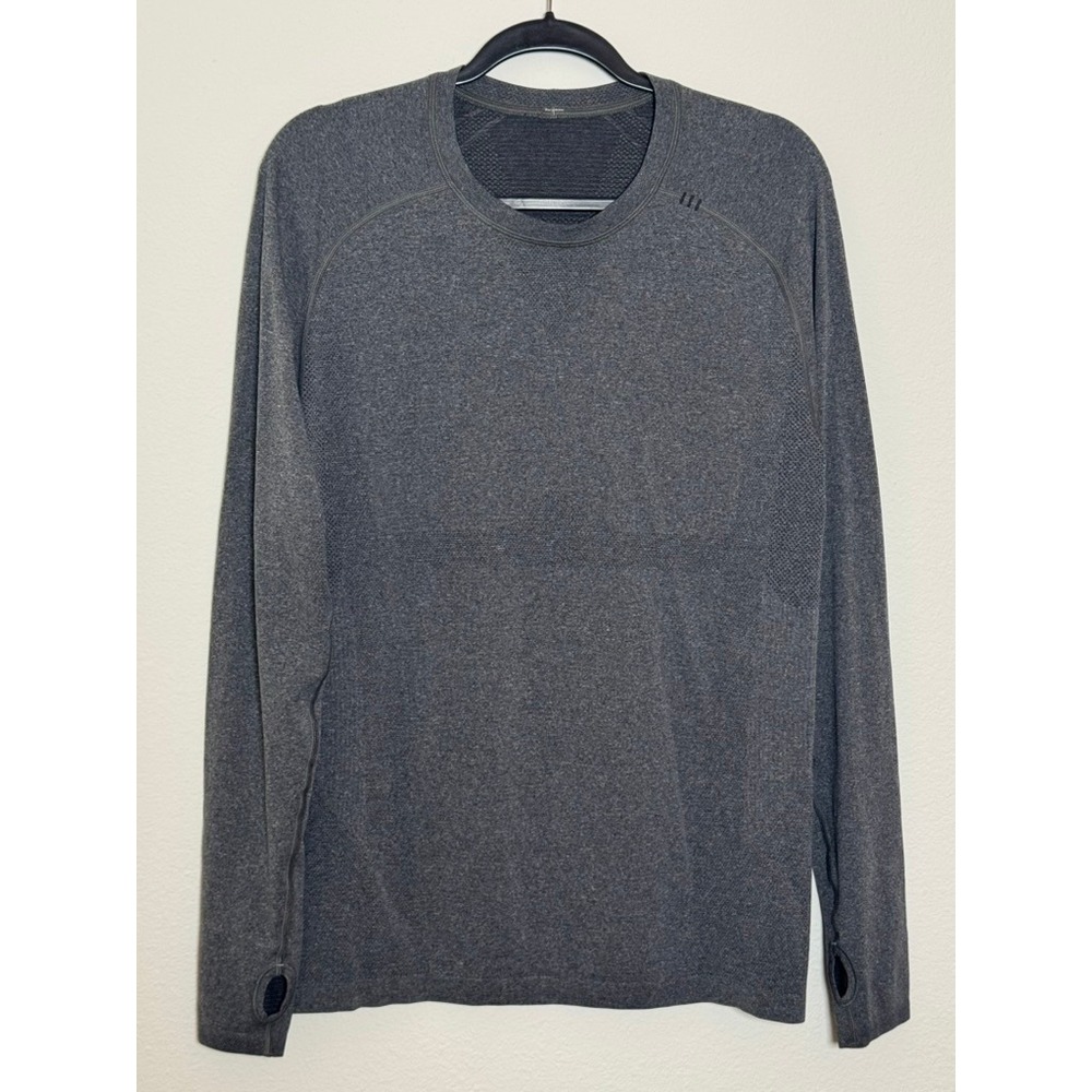 Lululemon Mens Metal Vent Tech Gray Long Sleeve Medium Grey Performance Swiftly